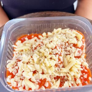 Porção – Polpetone funcional à parmegiana de PATINHO com legumes – 250g