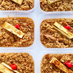 NOVIDADE! Arroz de alcatra suína com coalho maçaricado – prato sem glúten (350g)