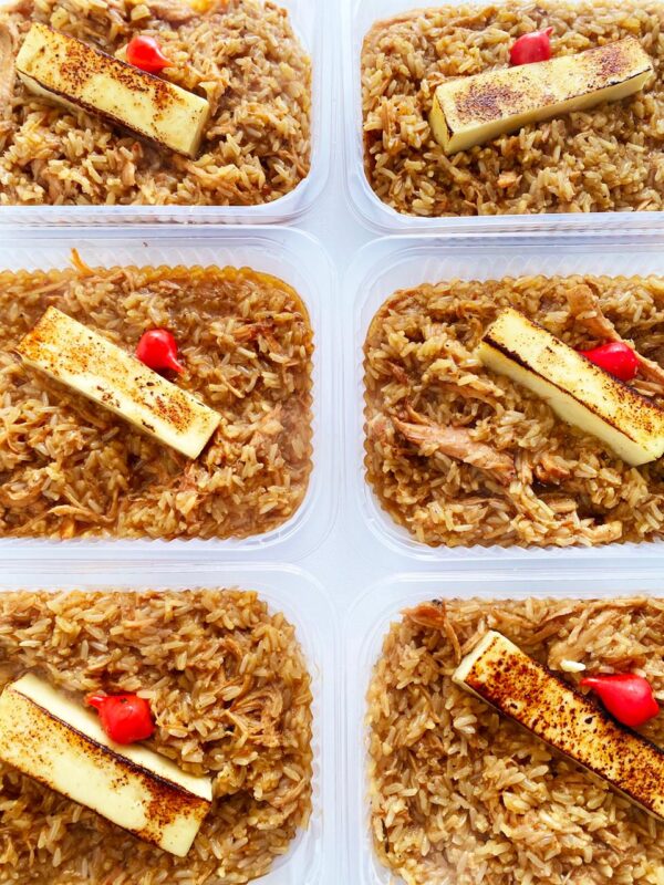 NOVIDADE! Arroz de alcatra suína com coalho maçaricado - prato sem glúten (350g)