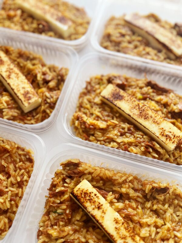 Arroz de fraldinha com coalho maçaricado - prato sem glúten (350g)
