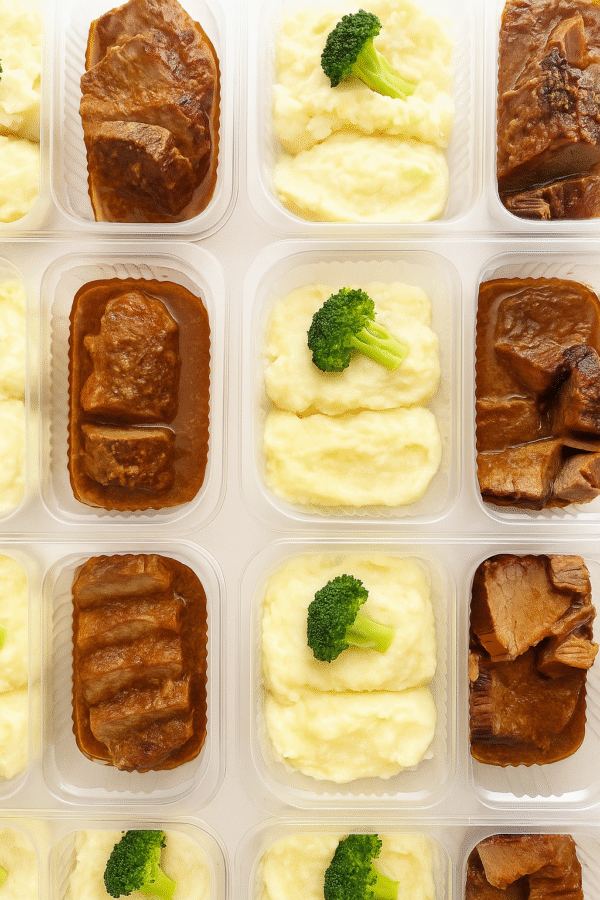 Lombo ao molho madeira (160g), purê de batata, brócolis (190g) - prato sem glúten