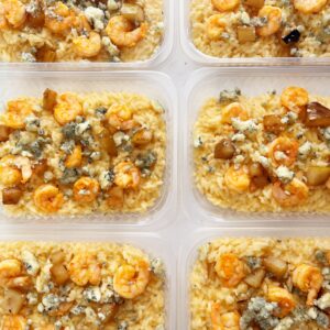 APENAS 24H NO VALOR DO KIT 🗣️ Risoto de camarão ao gorgonzola com pêra – prato sem glúten (330g)