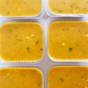 Caldo de aipim com camarão – sem glúten (aprox. 400ml)