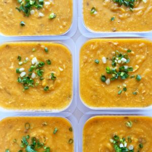 PROMO DO CARNAVAL! Sopa cremosa SUPER PROTEICA: frango, lentilha, grão de bico e legumes – sem glúten (aprox. 400ml)