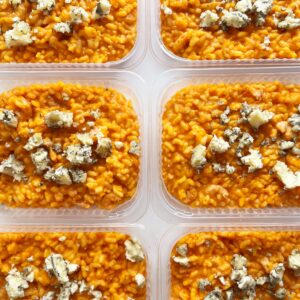 Risoto de camarão, abóbora e gorgonzola – prato sem glúten (350g)