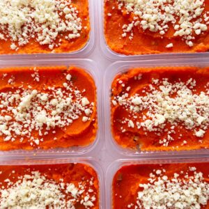 Escondidinho lowcarb de carne (135g) com abóbora e queijo minas frescal (215g) – prato sem glúten