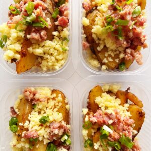 Batata rústica com bacon, mussarela e cebolinha – 130g