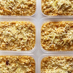 Risoto de frango com alho poró e parmesão – prato sem glúten (350g)