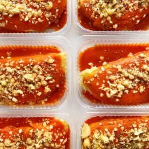 Lasanhoca (massa de tapioca) de frango ao sugo com mussarela – sem glúten (300g)