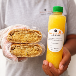 COMBO PROMOCIONAL POR 24H! 1 hambúrguer integral de salmão + 1 suco de laranja natural