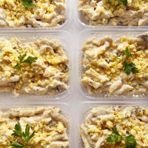 Massa ao molho cremoso com cogumelos e provolone – prato sem glúten (350g)