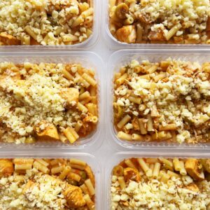 Mini rigatoni queijudo com frango e azeitona – prato sem glúten (350g)